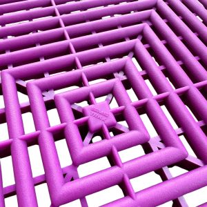 Alternative view of Pack x 25 un 4 M2 Piso PP SIMSTRAX 18mm 40×40 Violeta RAL 4008