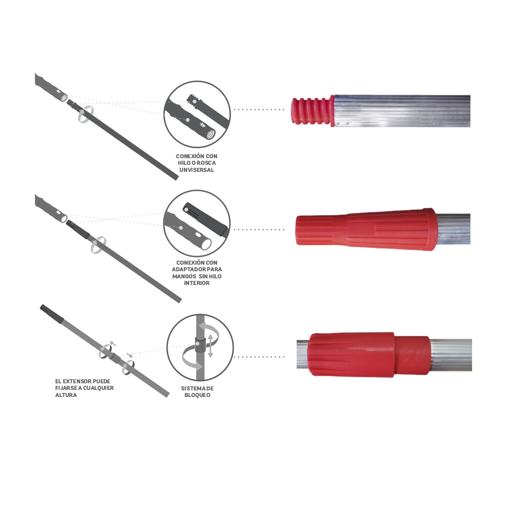 Extensor metálico rodillo 1,5 M - Imagen 2