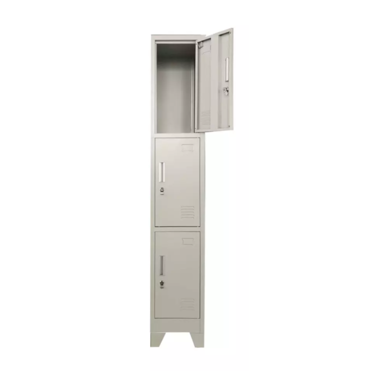 Locker Industrial Blanco 1 Cuerpo 3 Casilleros 180x90x45 cm - Imagen 2