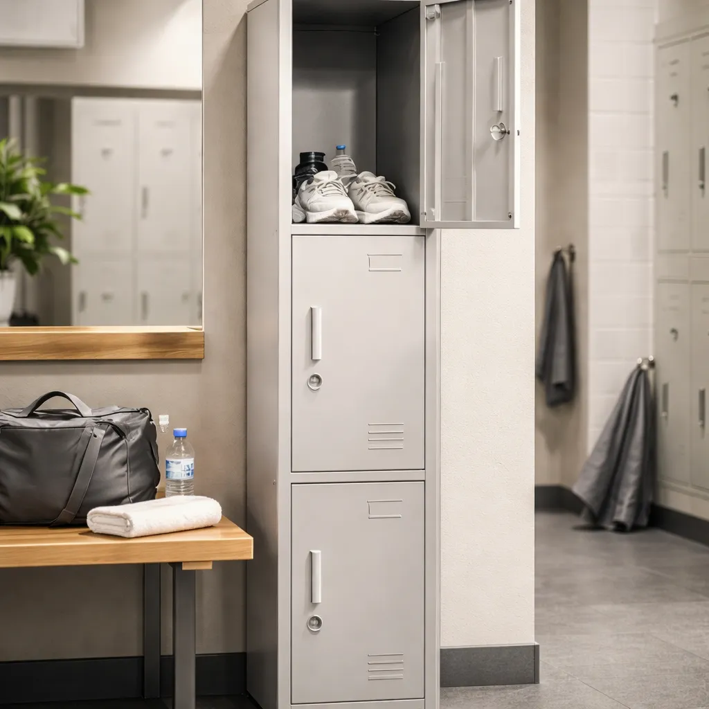 Locker Industrial Blanco 1 Cuerpo 3 Casilleros 180x90x45 cm - Imagen 4