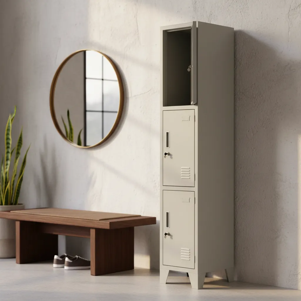 Locker Industrial Blanco 1 Cuerpo 3 Casilleros 180x90x45 cm - Imagen 6