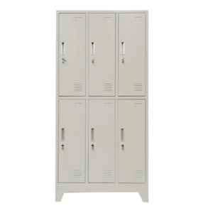 Locker Industrial Blanco 3 Cuerpos 6 Casilleros 180x90x45 cm