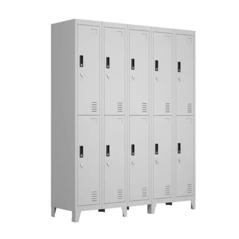 Locker Industrial Blanco 5 Cuerpos 10 Casilleros 180x150x45 cm - Imagen 3