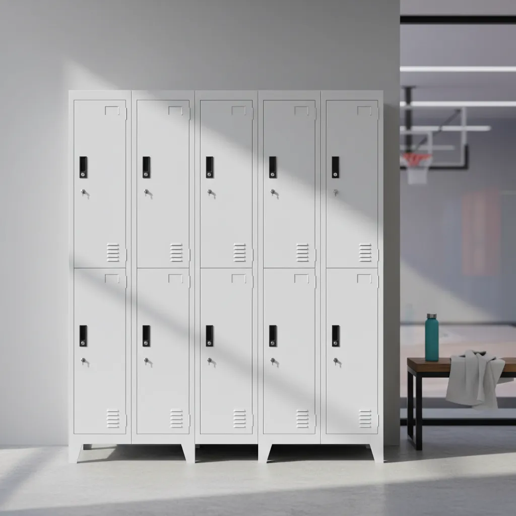 Locker Industrial Blanco 5 Cuerpos 10 Casilleros 180x150x45 cm - Imagen 6