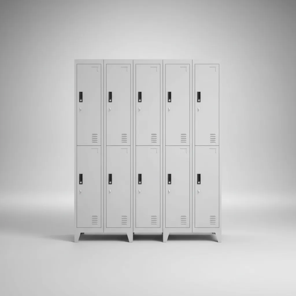 Locker Industrial Blanco 5 Cuerpos 10 Casilleros 180x150x45 cm - Imagen 5